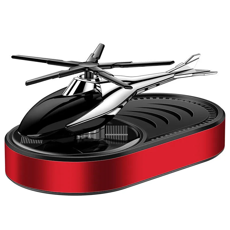 Solar car aromatherapy plastic ornament with fragrant tablet in black for dashboard use