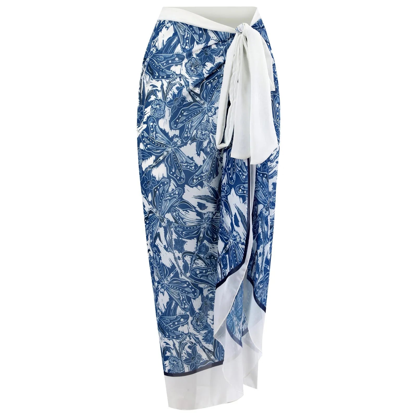 Women's French printed two piece polyester swimsuit set in multicolour, sleeveless, sizes S-XL