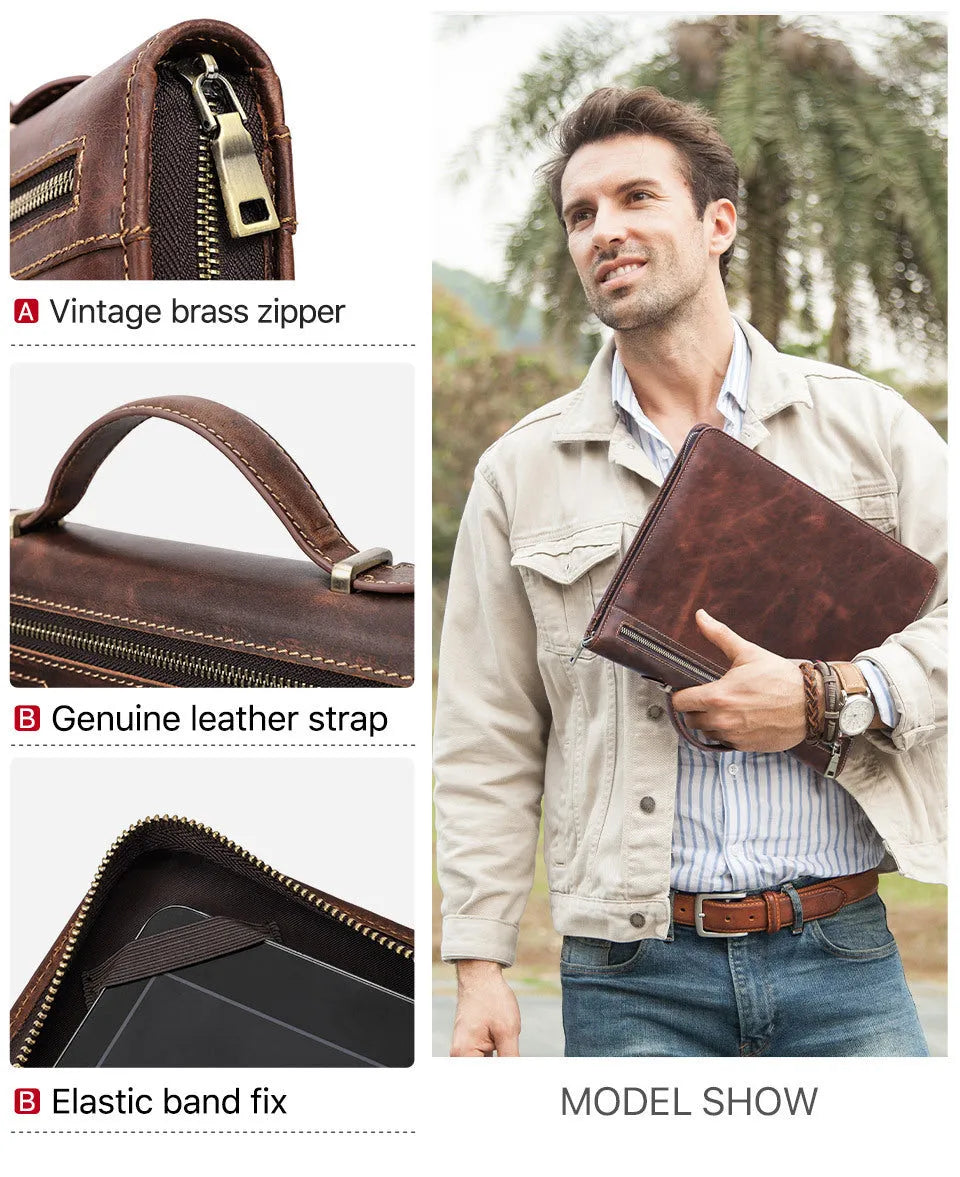 Leather multi-function flat cover in coffee brown for iPad Pro 12.9 with wallet style and solid colour finish