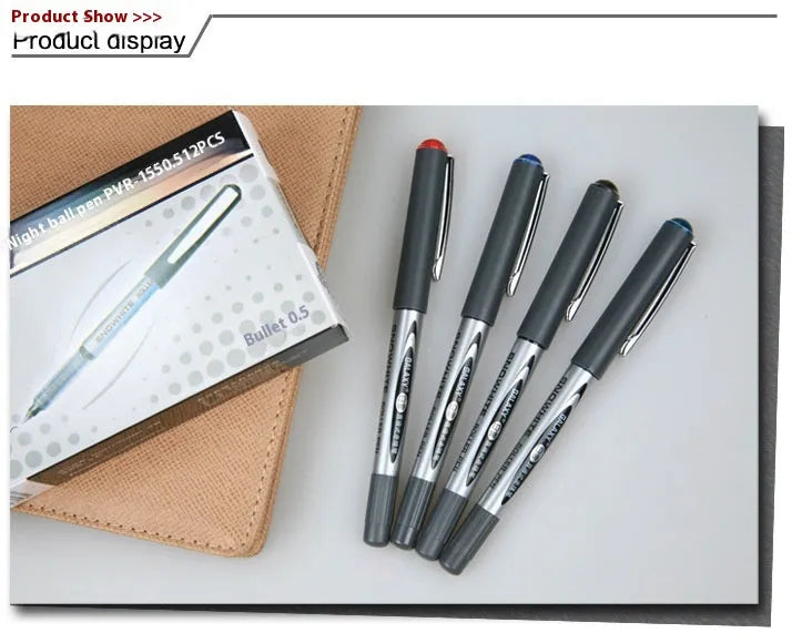 Water-based quick-drying signature pen with 0.5mm fine tip shown in multiple ink colour options