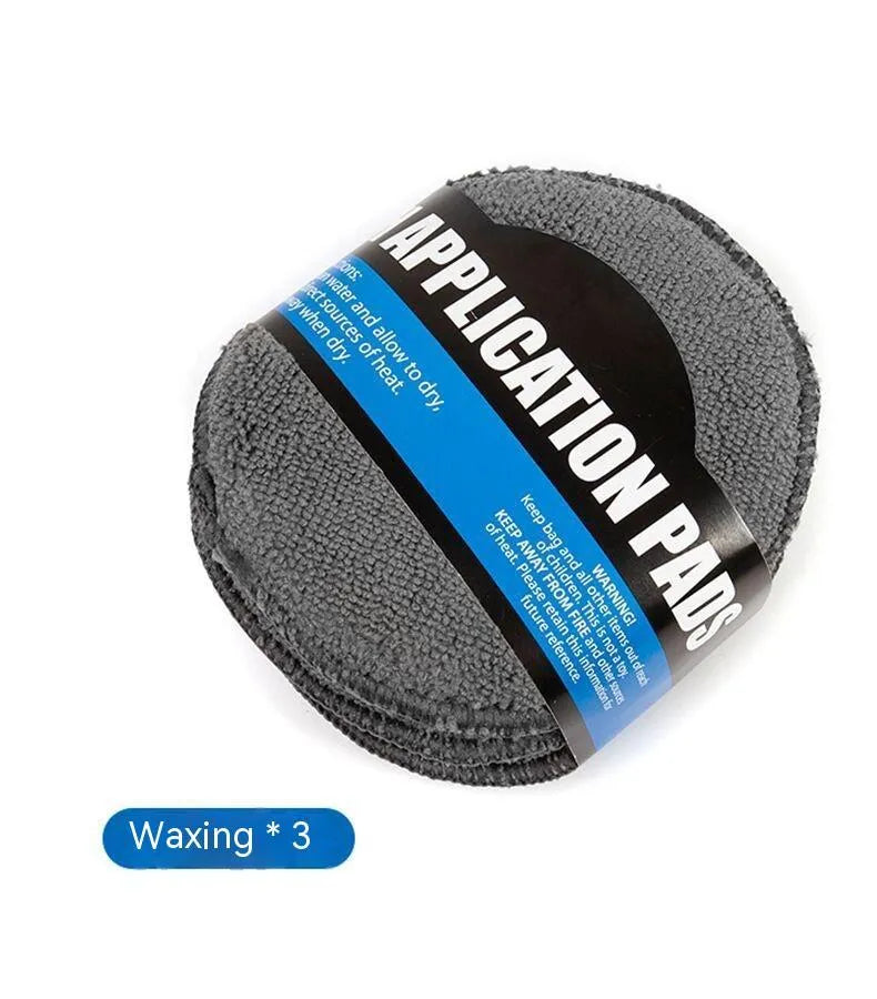 Grey nine-piece car wash cleaning set showing microfiber sponge, gloves, tyre brush, and cleaning towels