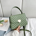Women's PU diamond lattice crossbody handbag with magnetic buckle, 21cm wide, 110cm strap, in beige.