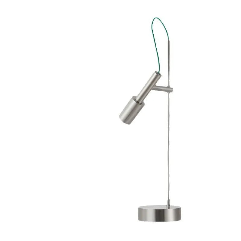 Rotating wrought iron bedside table lamp with G9 5W light source, available in sand black, sand nickel, or natural copper.