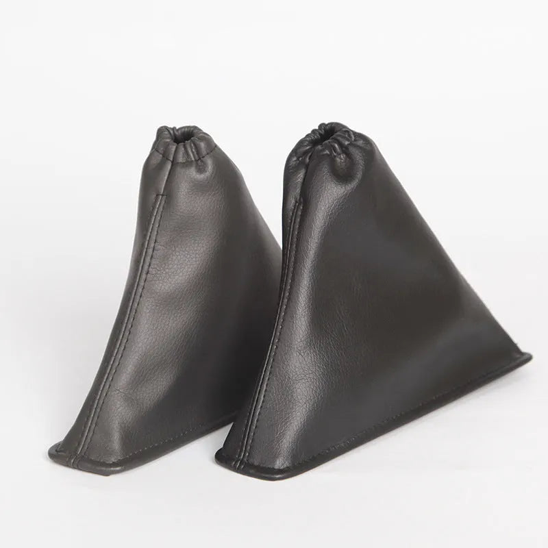 Black leather shift lever cover for Toyota Corolla cars measuring 15.2 by 12.9 cm