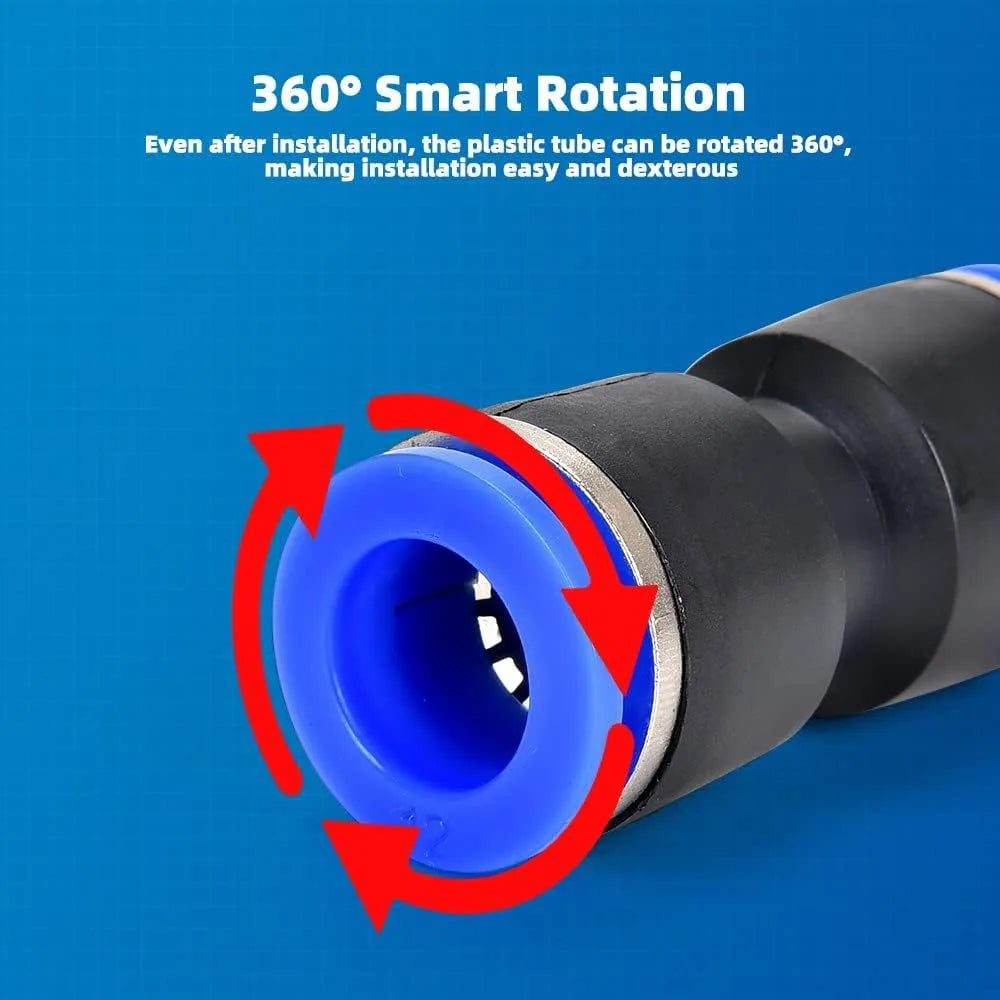 60-piece pneumatic push-in connector kit with alloy plastic construction and R1/4 R1/2 calibres