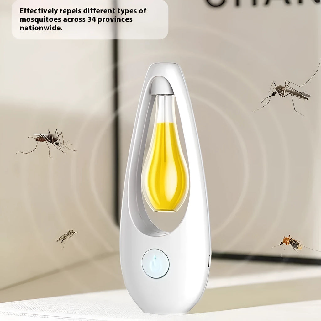 Ultrasonic aroma diffuser and mosquito repellent unit with essential oil bottle.