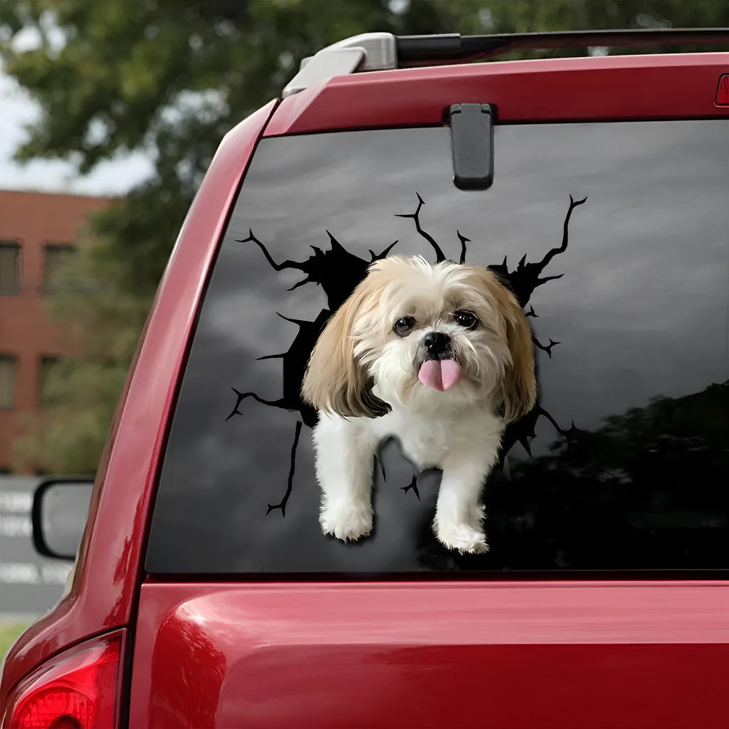 Tearing-funny dog body design reflective window sticker for car decoration in QCTMK2904 colour