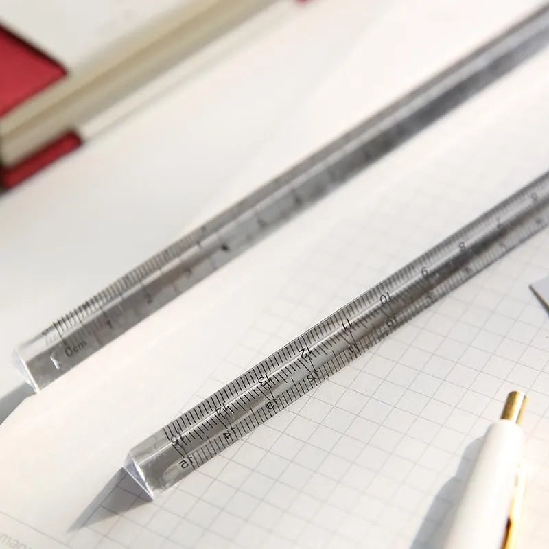 15cm white plastic ruler for primary school students, simple stationery measuring tool