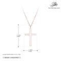 S925 sterling silver necklace with cross pendant on O-shaped chain in three plating colours