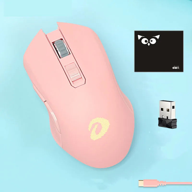 Lightweight wireless wired game mouse with USB connector, mouse pad, 7 keys, and 10m wireless range