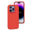 Liquid silicone magnetic phone case for iPhone 14 series in light purple with Magsafe compatibility
