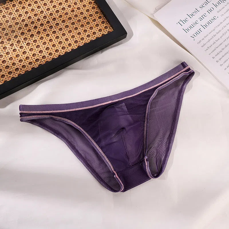 Men's seamless nylon triangle briefs in breathable stretch knit, available in 8 colours and 5 sizes M to XXXL