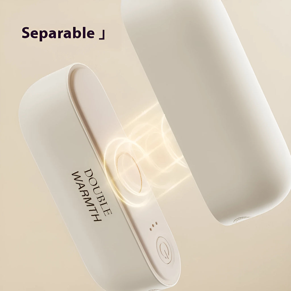 Magnetic hand warmer mini portable heating pad in mint green with lithium battery and USB charging