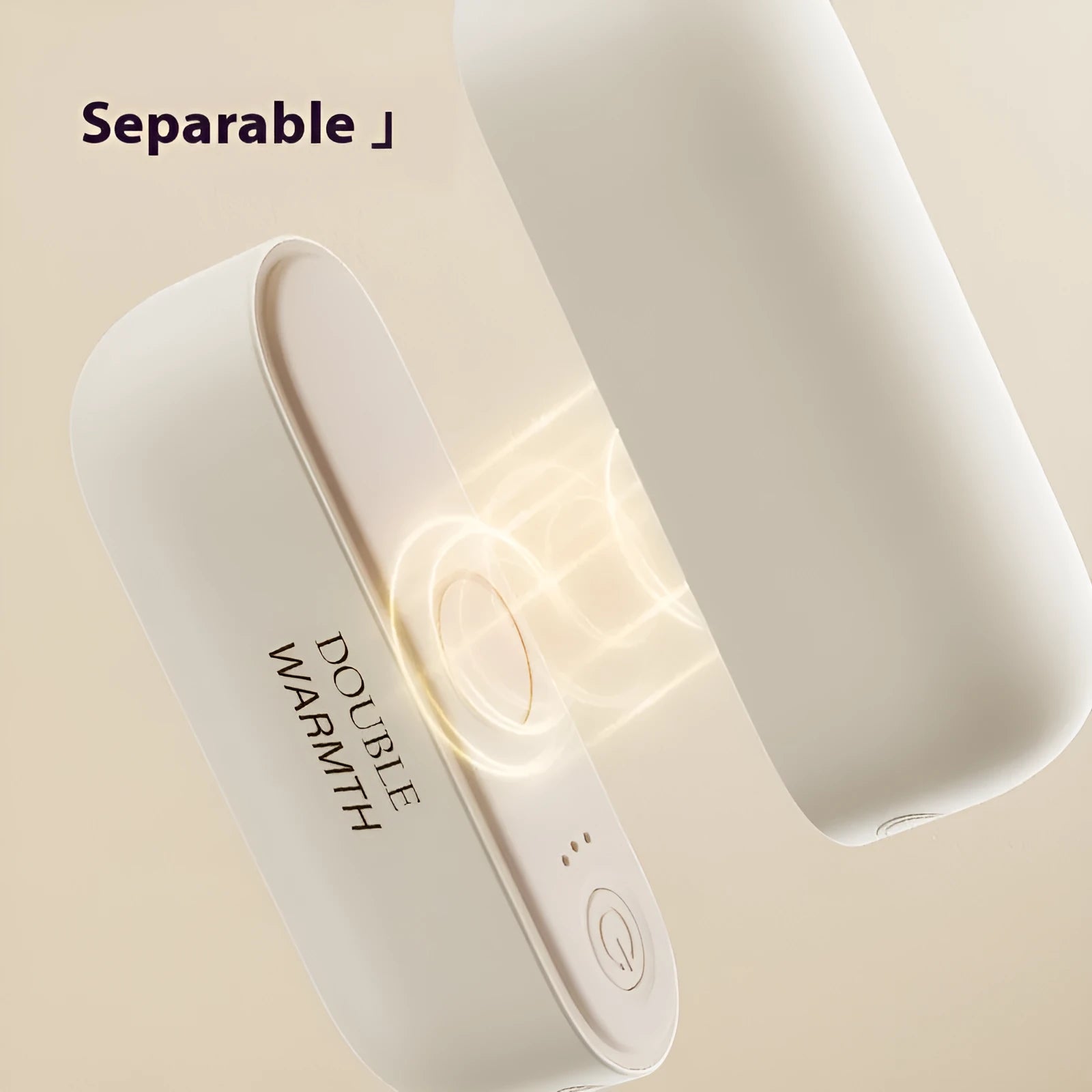 Magnetic hand warmer mini portable heating pad in mint green with lithium battery and USB charging