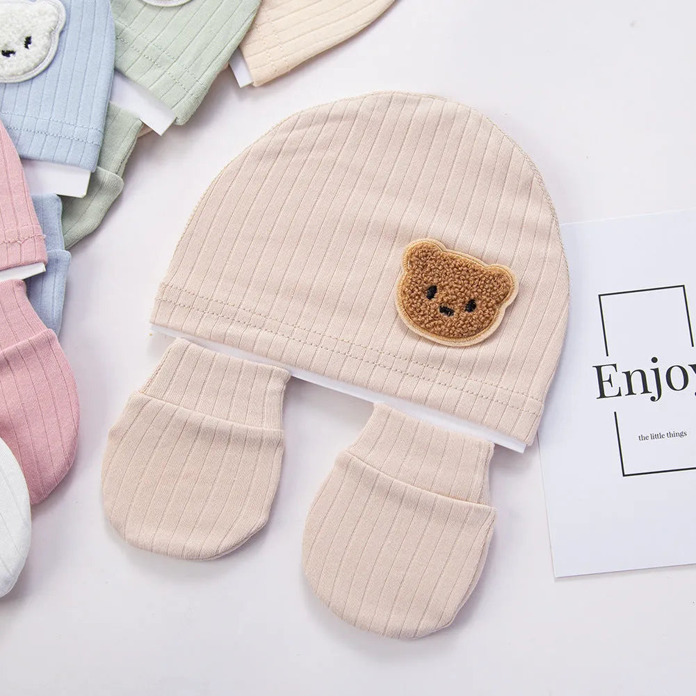 Baby bear printed cotton dome crown hat in colour DP227-16 for infants aged 0-12 months
