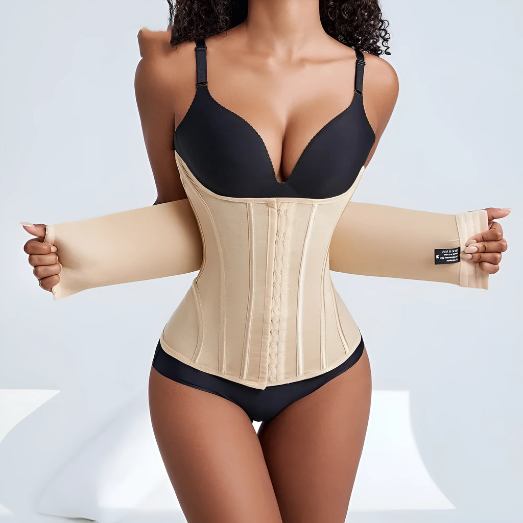 Adjustable nylon belly band waist training belt in black colour with tie closure