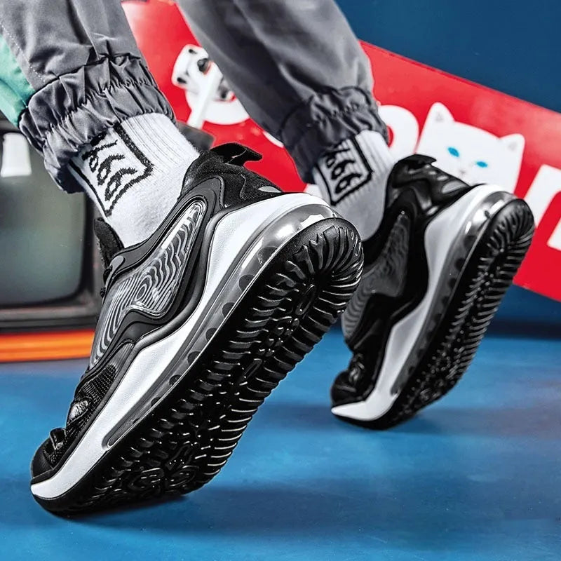 Summer air cushion men's shoes with height increasing function and rubber soles in casual style
