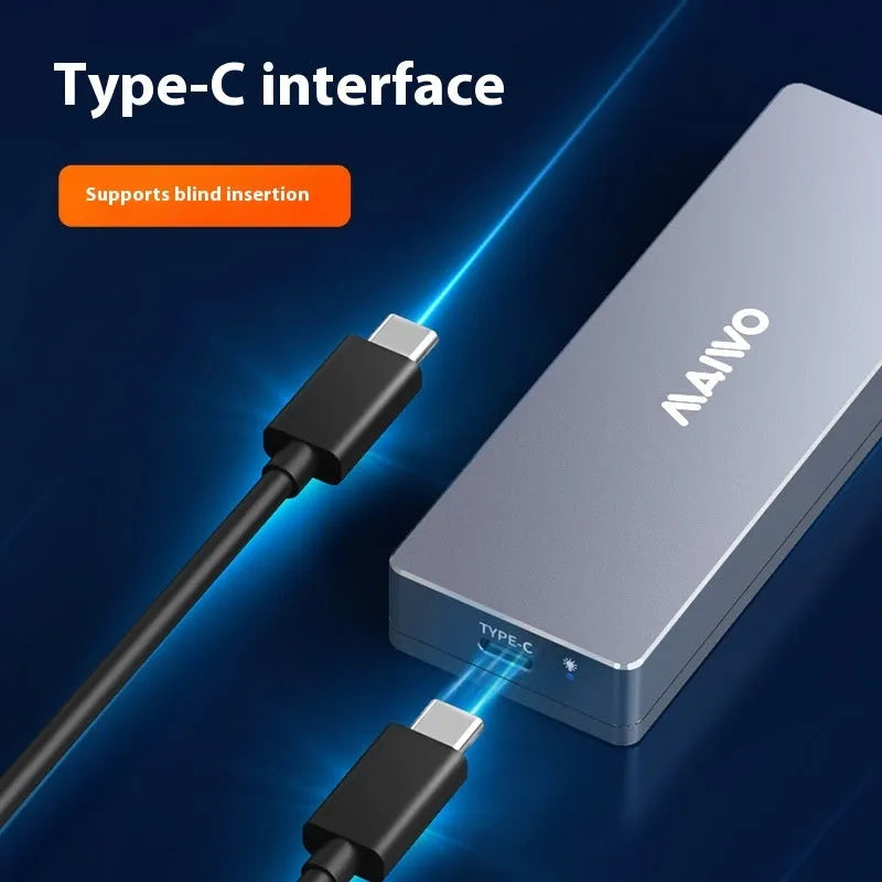 M.2 NVMe to USB-C external solid state drive enclosure with aluminium alloy housing and cooling accessories