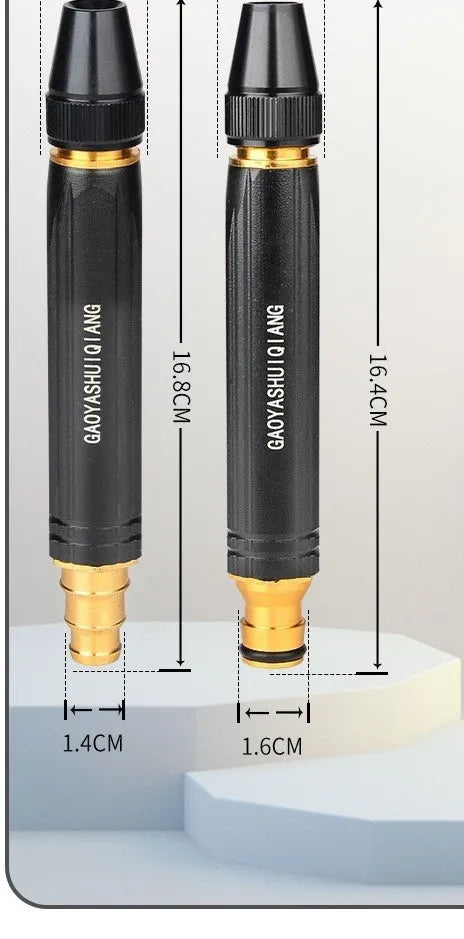 Black diamond car wash water gun with straight spray design measuring 17.7cm