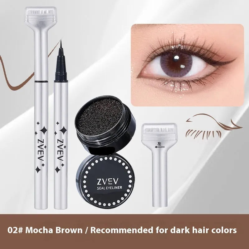 Double-headed lower eyelash seal liquid eyeliner pen in Retro Black with fine tip