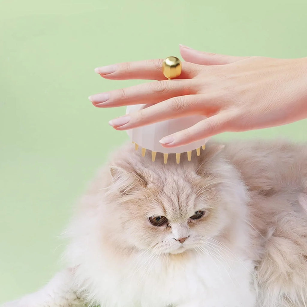 Green double-sided silicone pet bath brush with massage function for dogs and cats