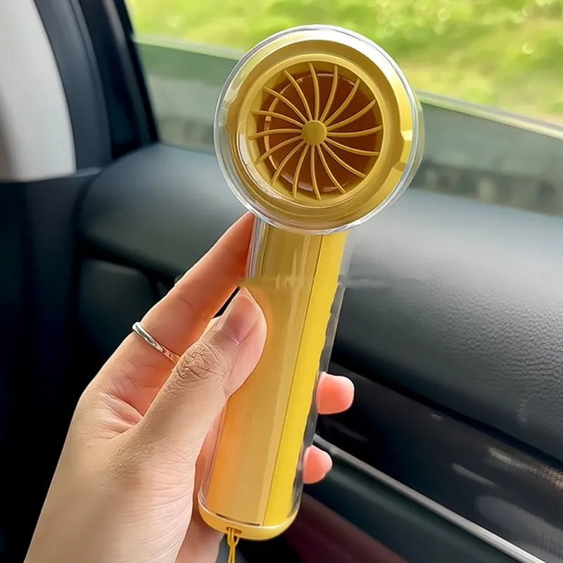 Handheld portable fan with refrigeration ice compress function in black, white or yellow colours