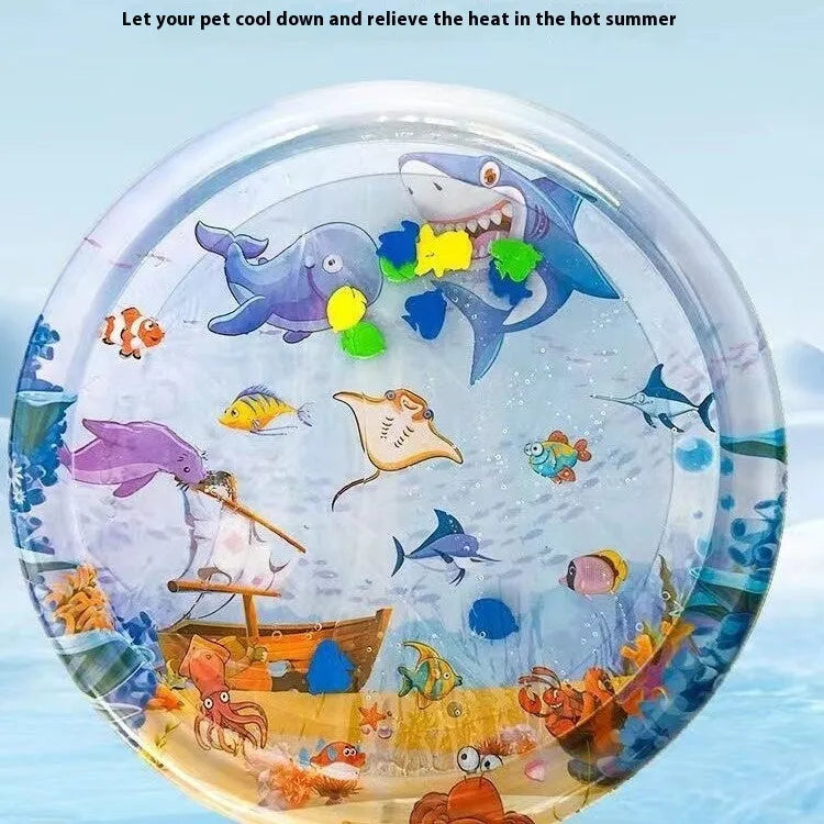 Summer cooling pet water bed PVC ice pad with underwater design for cats and dogs