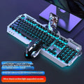 Aluminium mechanical keyboard with control knob in metal grey rainbow light colour option