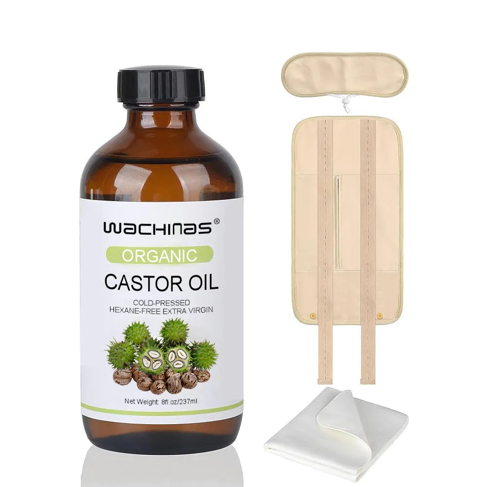 Organic cold pressed castor oil 237ml bottle with moisturising properties for skin and hair