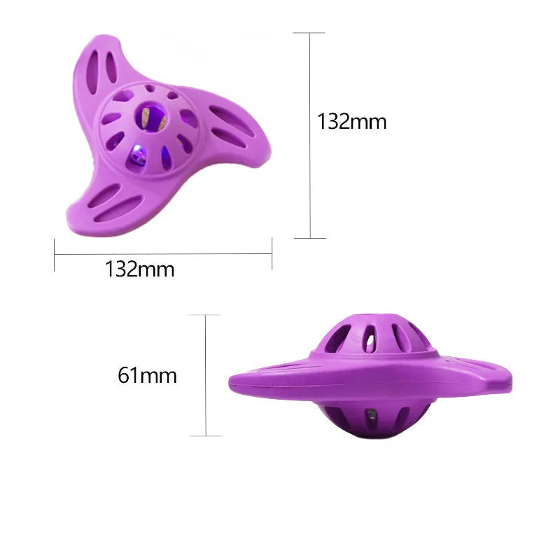 Blue bite-resistant rubber boomerang dog chew toy for medium and large breeds