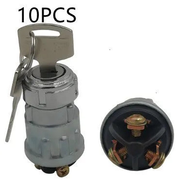 Copper vehicle ignition lock with key for trucks and forklifts