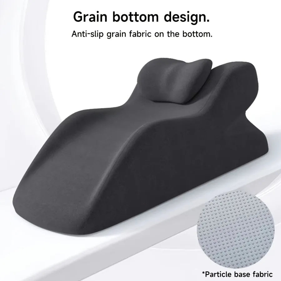 A type 4 pillow designed for stomach sleepers, shown in blue, dark grey, green, and light grey colour options.