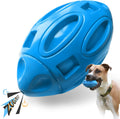 Blue green orange squeaky rubber chew toy for medium large breed dogs with aggressive chewing habits