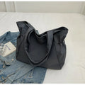 Soft foldable Oxford cloth commuter shoulder tote bag shown in light grey colour.