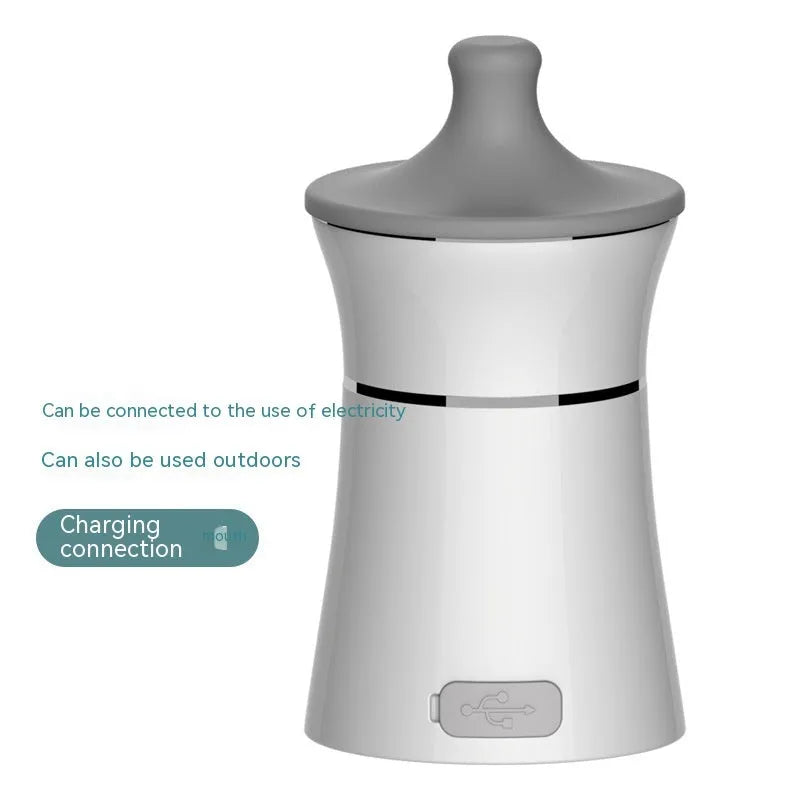 Automatic portable USB milk heater in white polypropylene with red accents