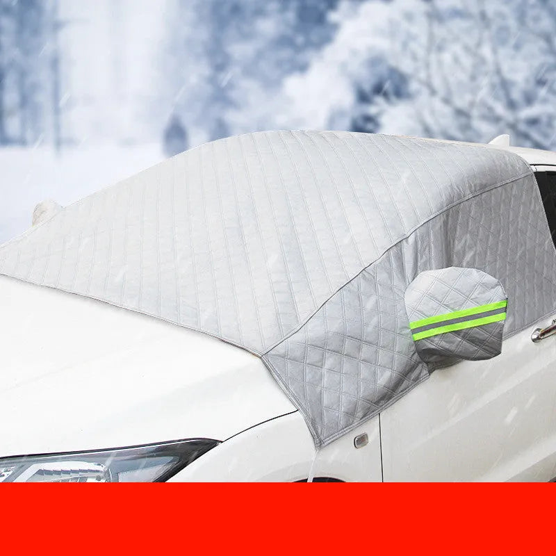 Magnetic anti frost car snow cover with aluminium foil and magnets on windscreen