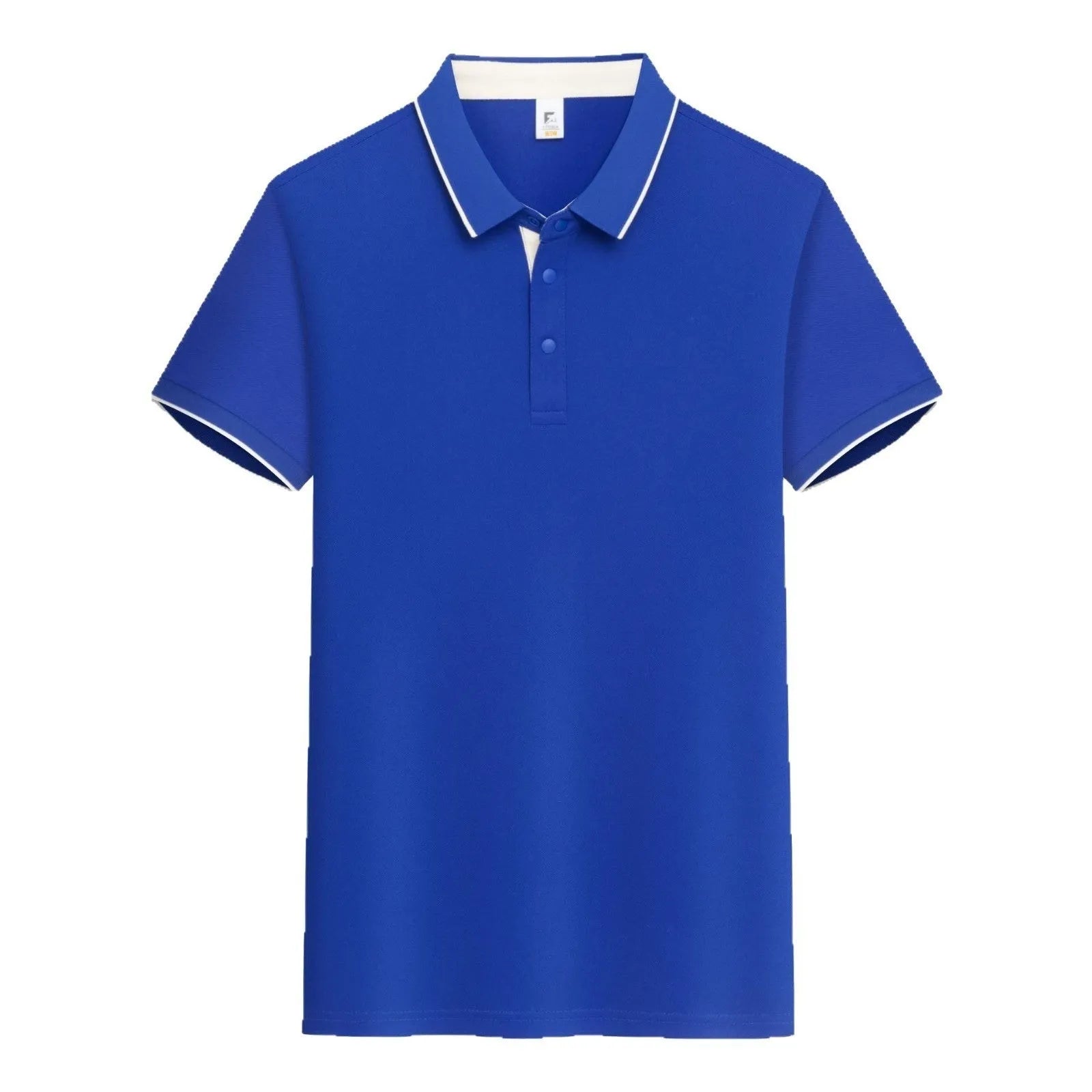 Solid colour viscose short sleeve overalls with lapel collar in pullover style on hanger