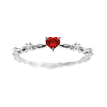 Gold or silver electroplated peach heart ring with zircon detailing on copper base