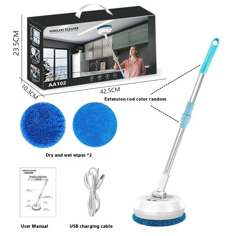 Wireless electric window cleaning robot for ceiling and inner and outer windows, plastic body, blue and white options