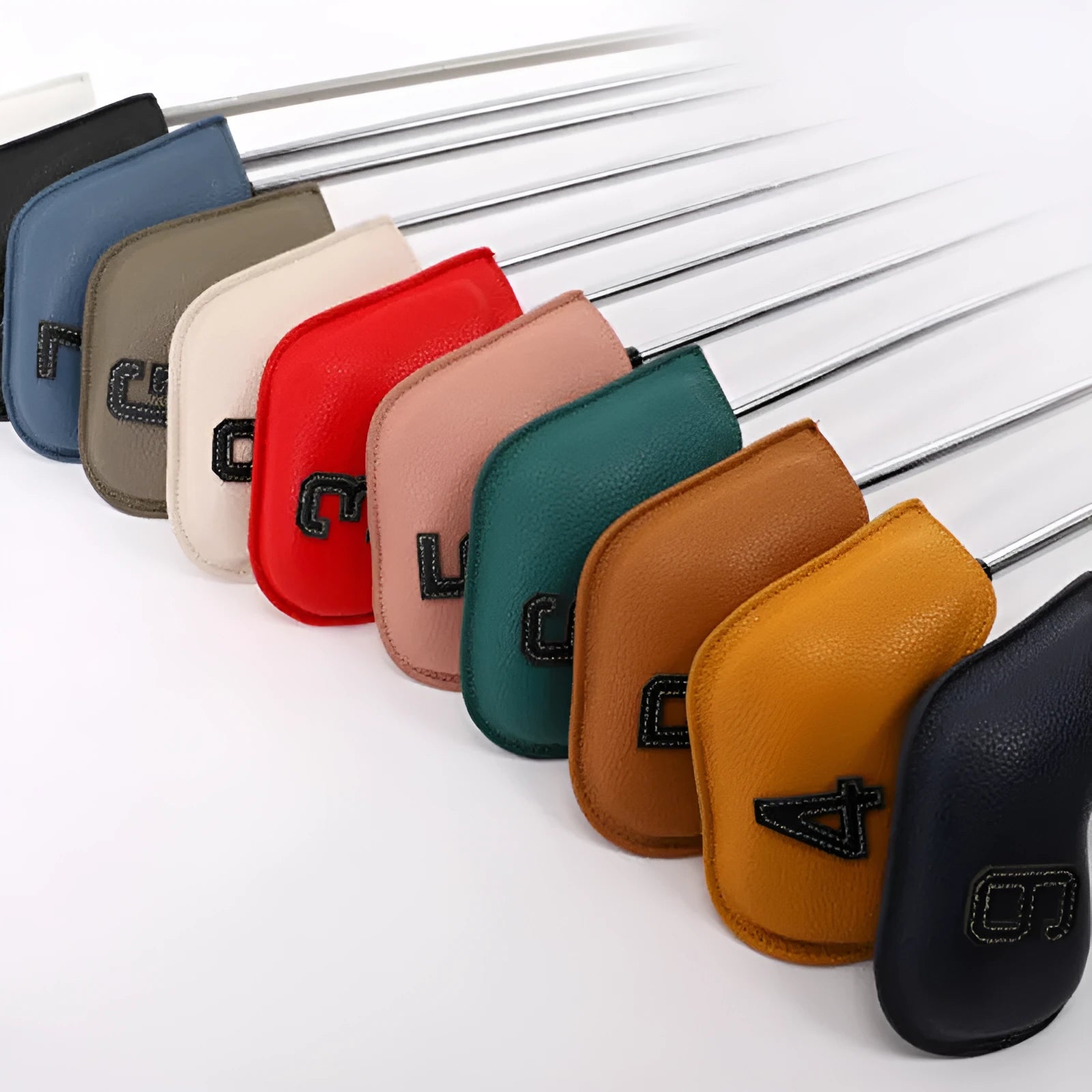 10-piece set of digital printed golf club head covers with assorted designs