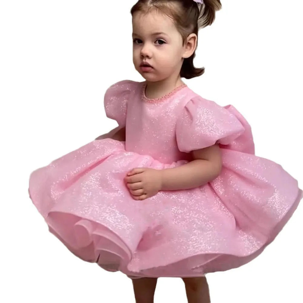 Pink princess tulle tutu dress for girls suitable heights 80-150cm polyester fabric