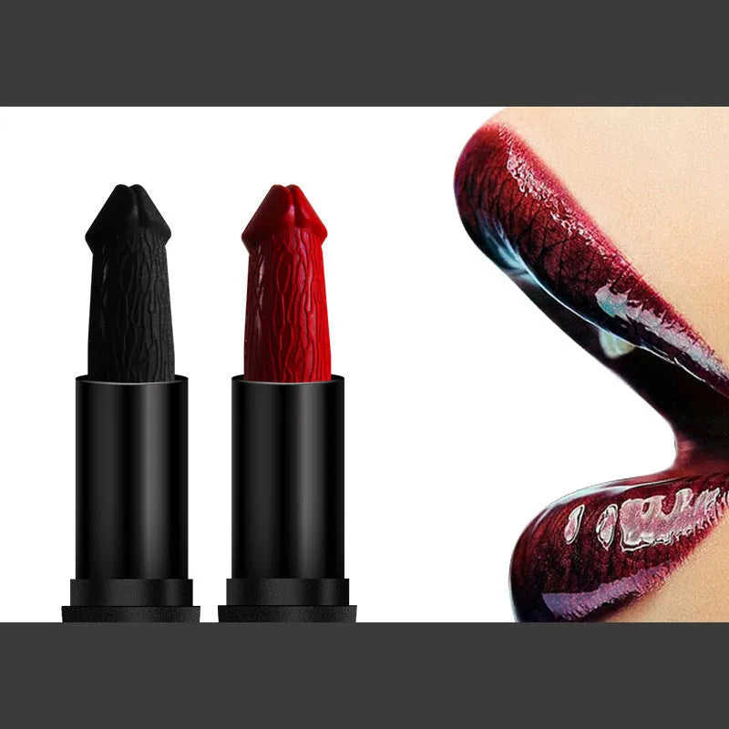 Beauty Creative Styling Mushroom Head Matte Lipstick in Rose Red shade with black tube