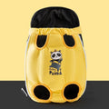 Cartoon cute chest bag pet carrier in canvas with colourful stitching patterns and adjustable sizing