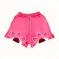 Pink polyester fashion shorts for women, available in sizes M to 3XL, casual design
