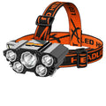 Head-mounted LED miner's lamp flashlight with 10W super bright output and 2400mAh battery capacity