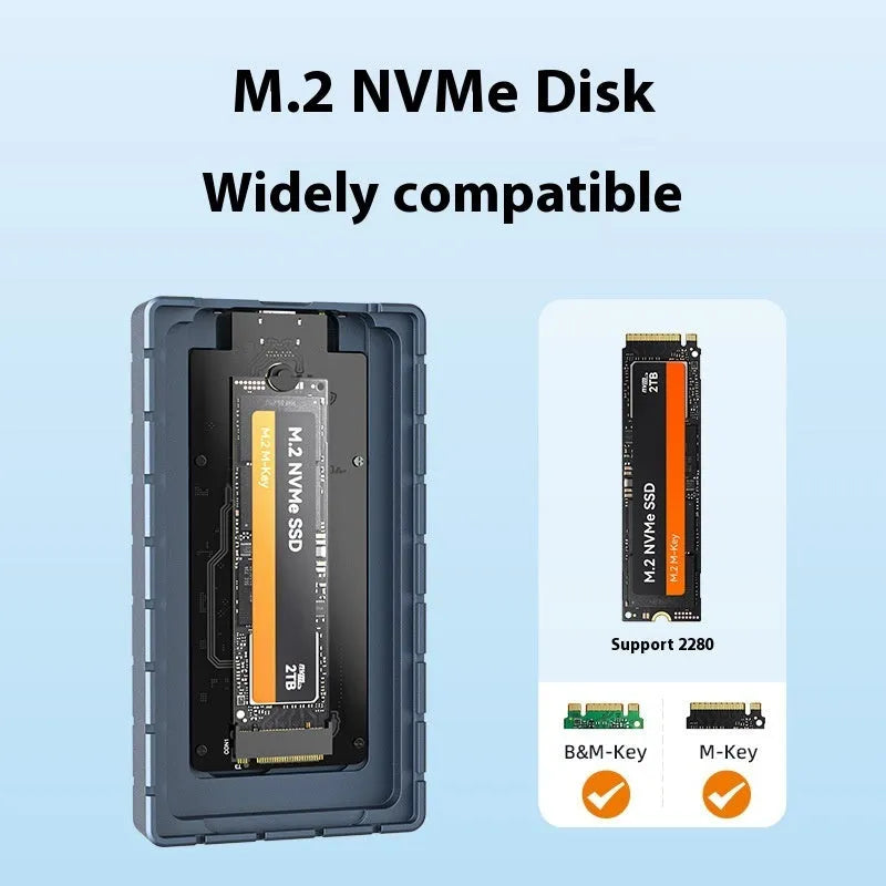 USB4 hard disk enclosure with aluminium alloy case measuring 50x118x13mm