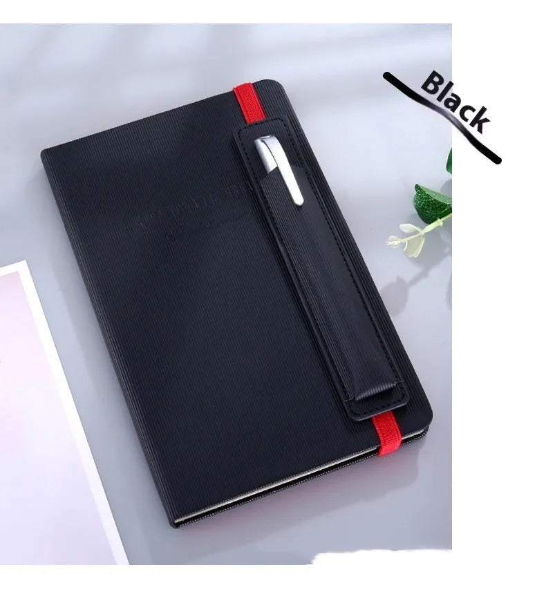 A5 faux leather notebook with 200 pages of Dorian paper, wired binding, blue cover