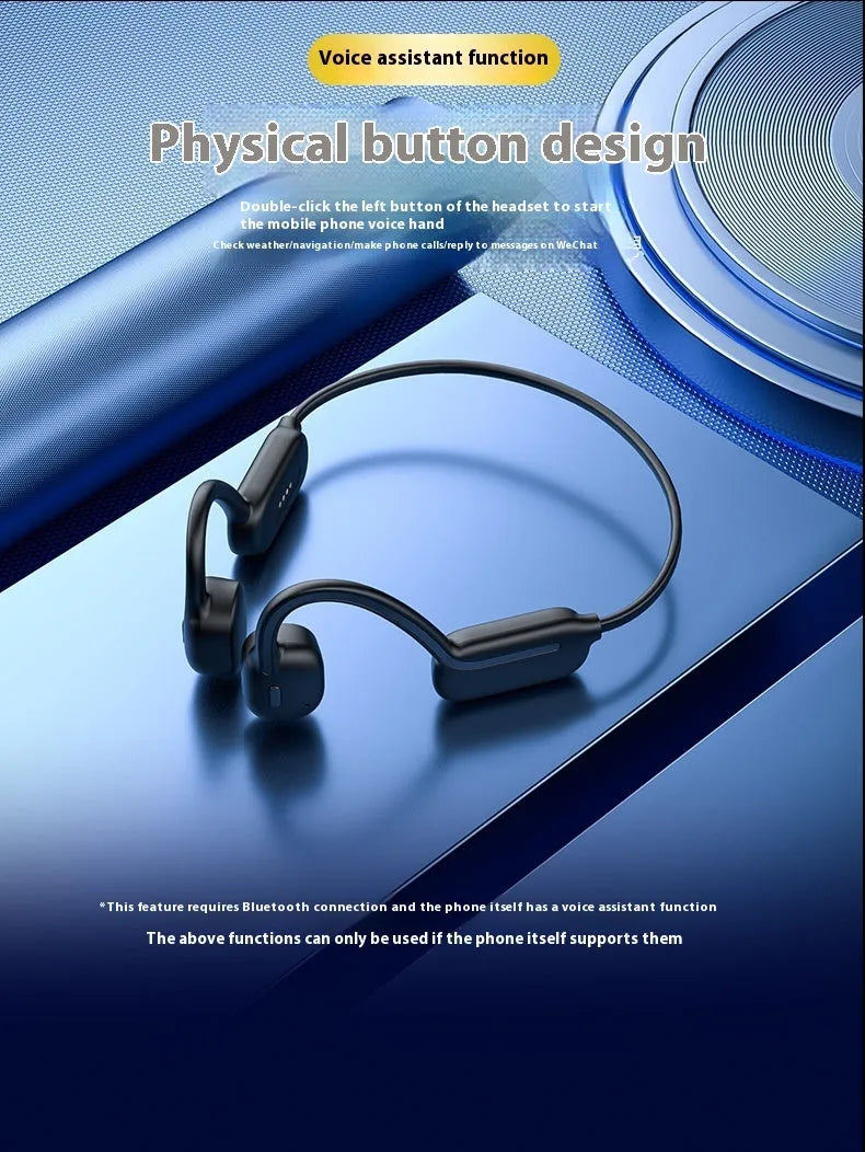 Swimming Bluetooth headset with bone conduction, 32GB memory, black and gray orange colour, hanging ear design