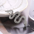 Korean vintage snake hair barrette with court rhinestones in gold or silver colour