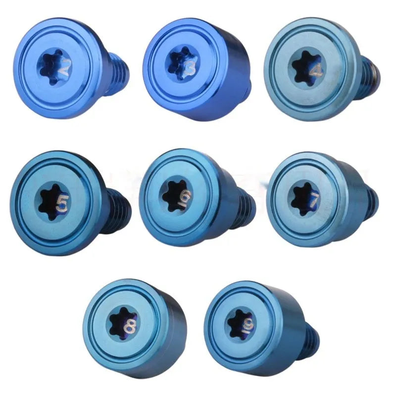 Blue stainless steel golf counterweight screw with weight options from 2g to 9g